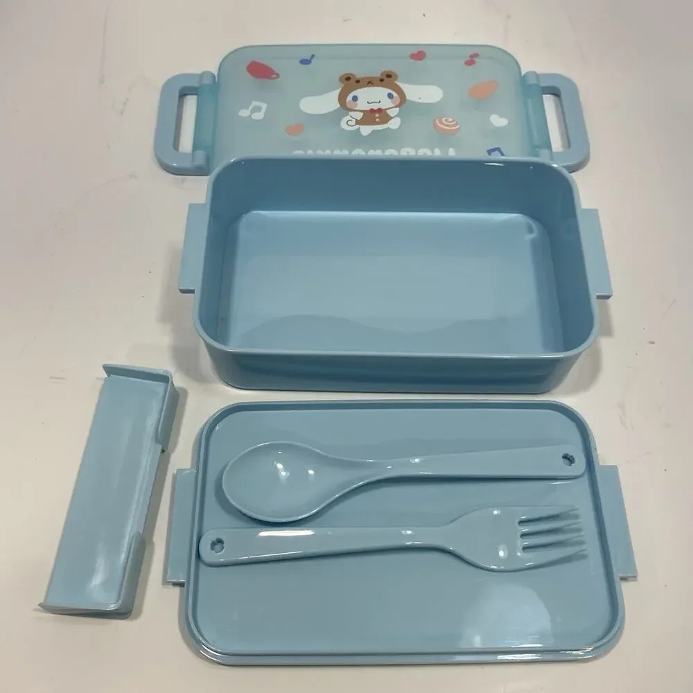 Sanrio Cinnamoroll Lunch Box Bento Container w/ Spoon & Fork 2022 Blue